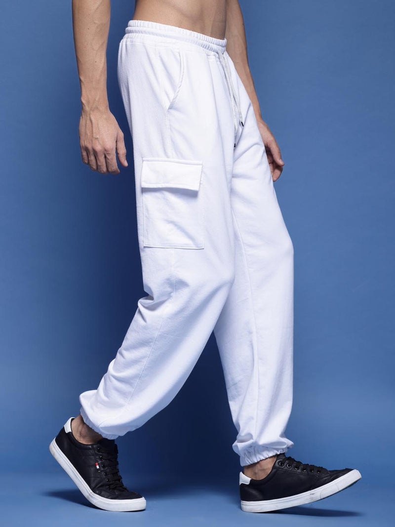 FLYNOFF White Flap Pocket Loose Fit Cargo - Image 2